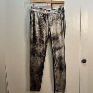 FREE PEOPLE Metallic Silver Vegan “Shark” Leggings